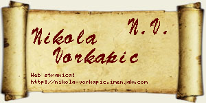 Nikola Vorkapić vizit kartica